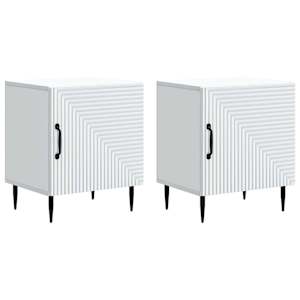 Nočna omarica 2 pcs Bela 43 x 34,5 x 50 cm Inženirski les