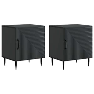 Noční skříňka 2 pcs Černá 43 x 34,5 x 50 cm Kompozitní dřevo - obrázek 2
