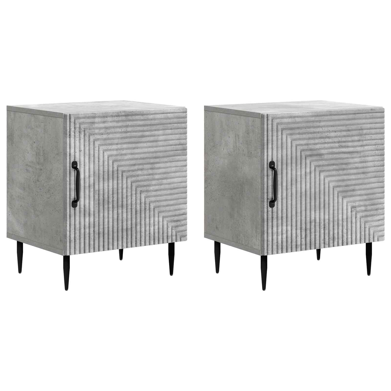 vidaXL Dulap de noapte 2 pcs Gri Beton 43 x 34,5 x 50 cm
