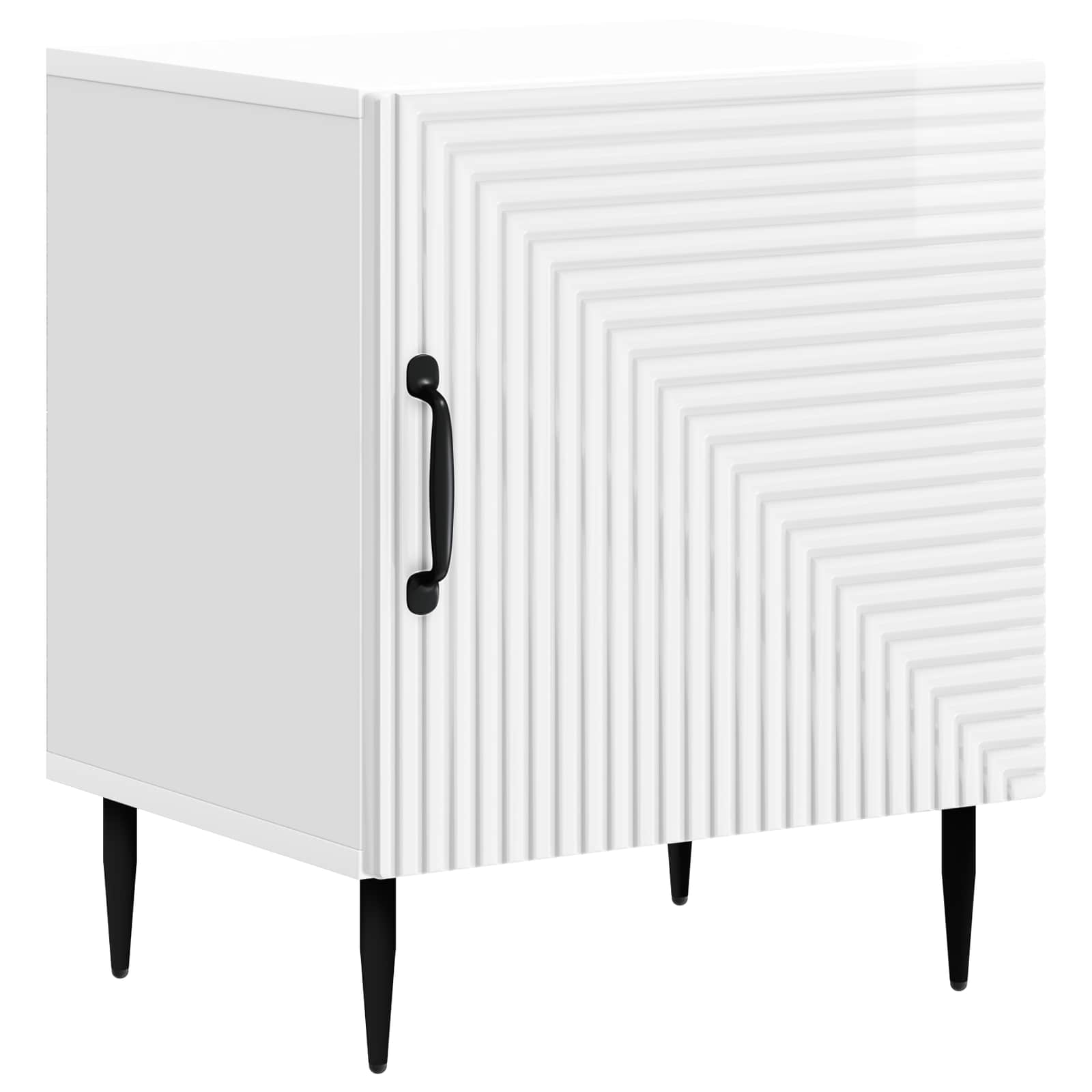 vidaXL Dulap de noapte Alb foarte lucios 43 x 34,5 x 50 cm