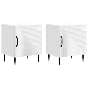 Noční skříňka 2 pcs Bílá s vysokým leskem 43 x 34,5 x 50 cm - obrázek 2