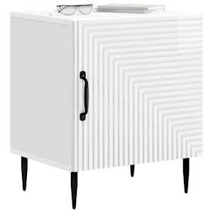 Noční skříňka 2 pcs Bílá s vysokým leskem 43 x 34,5 x 50 cm - obrázek 3