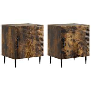 Noční skříňka 2 pcs Kouřový dub 43 x 34,5 x 50 cm - obrázek 2