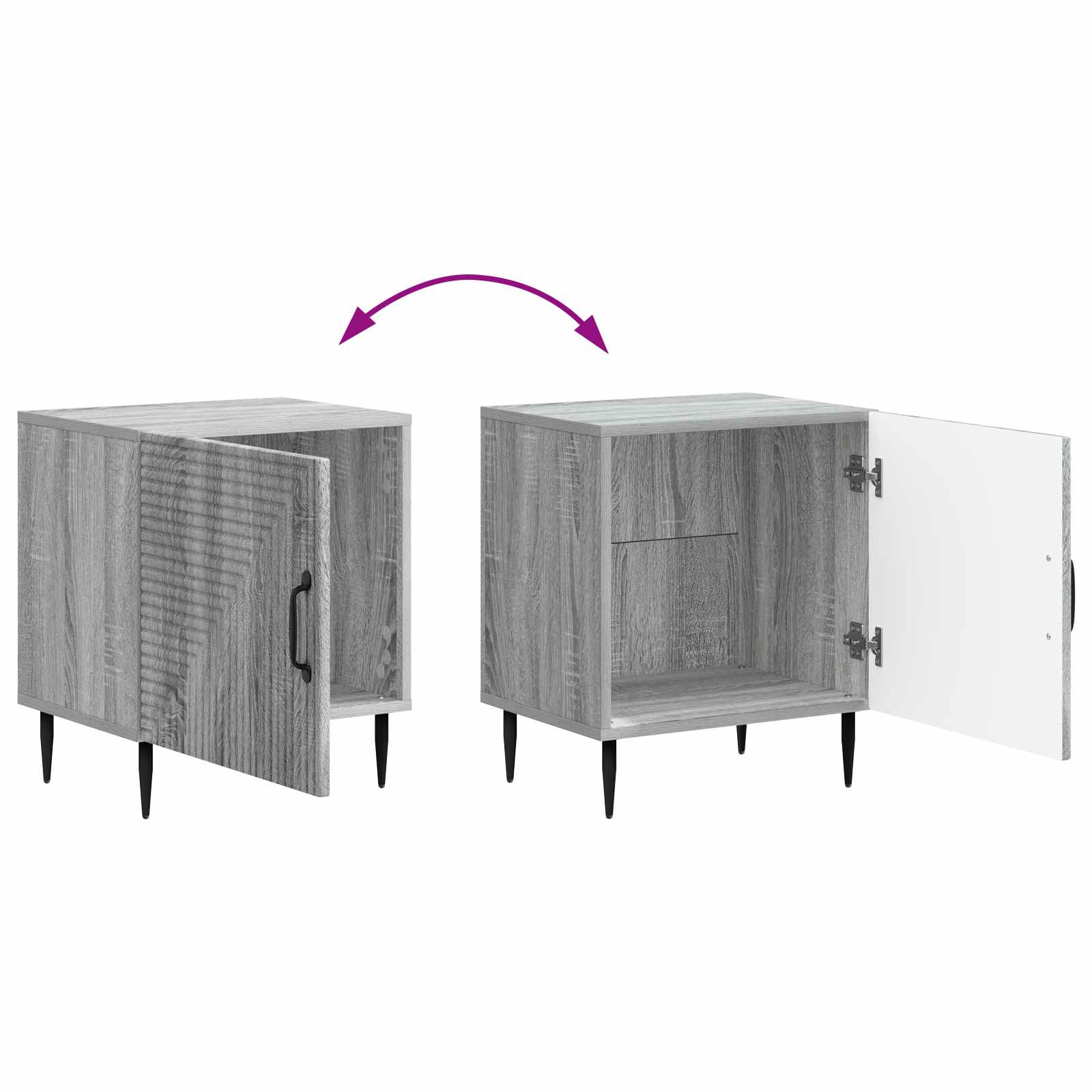 Nočna omarica Siva Sonoma 43 x 34,5 x 50 cm Inženirski les - slika 9