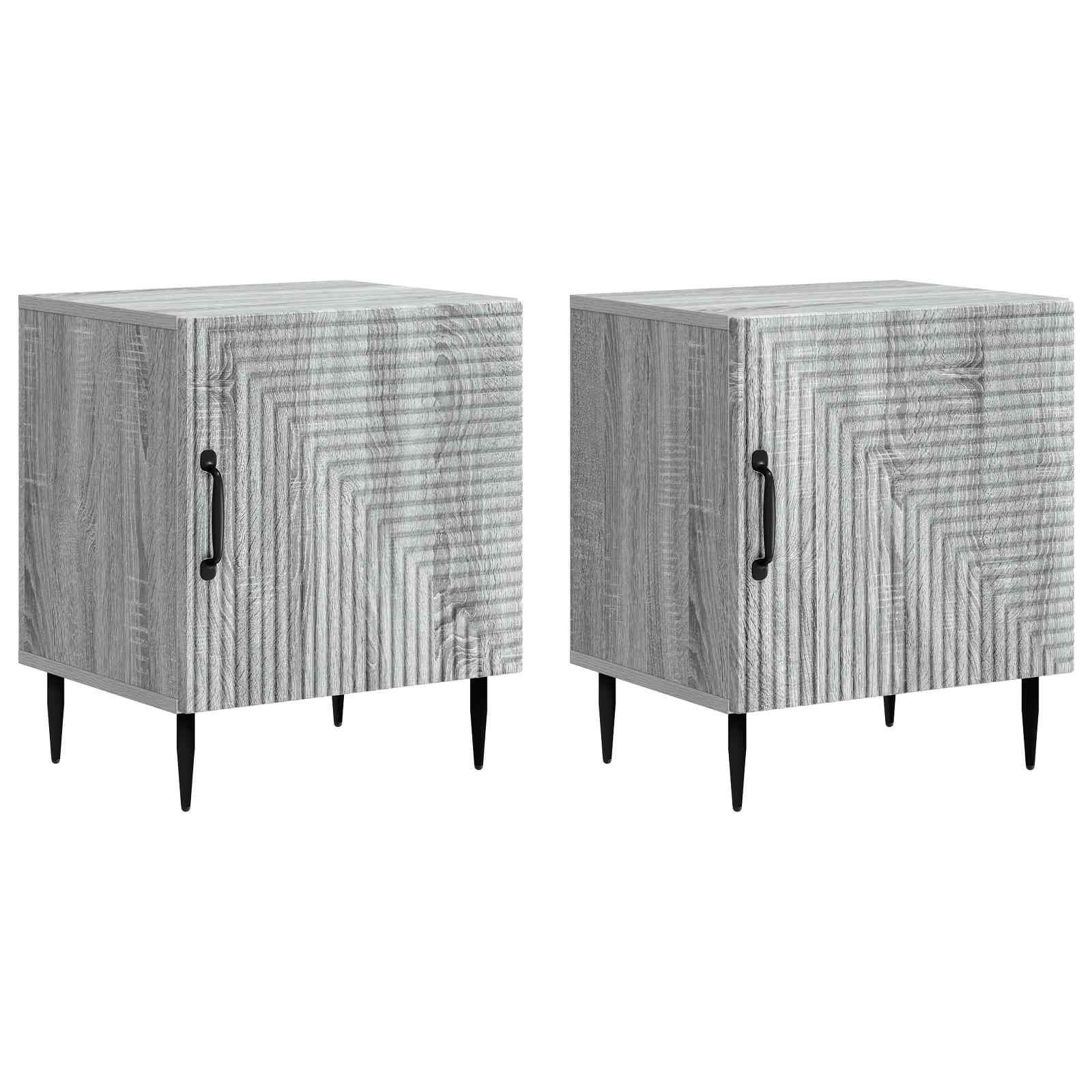 vidaXL Dulap de noapte 2 pcs Sonoma gri 43 x 34,5 x 50 cm