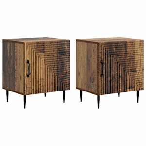 Noční skříňka 2 pcs Staré dřevo 43 x 34,5 x 50 cm - obrázek 2