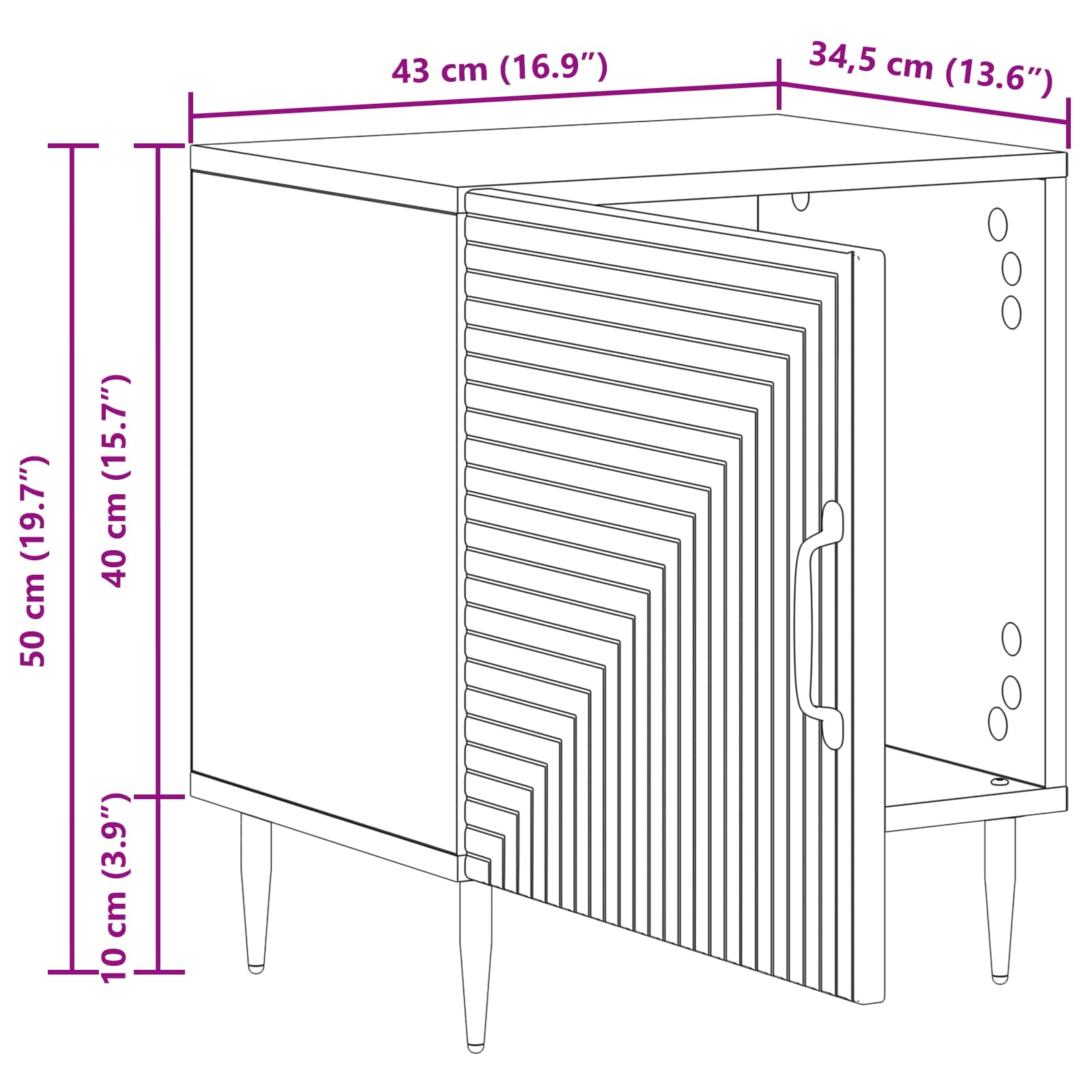 Nočna omarica 2 pcs Star les 43 x 34,5 x 50 cm Inženirski les - slika 11