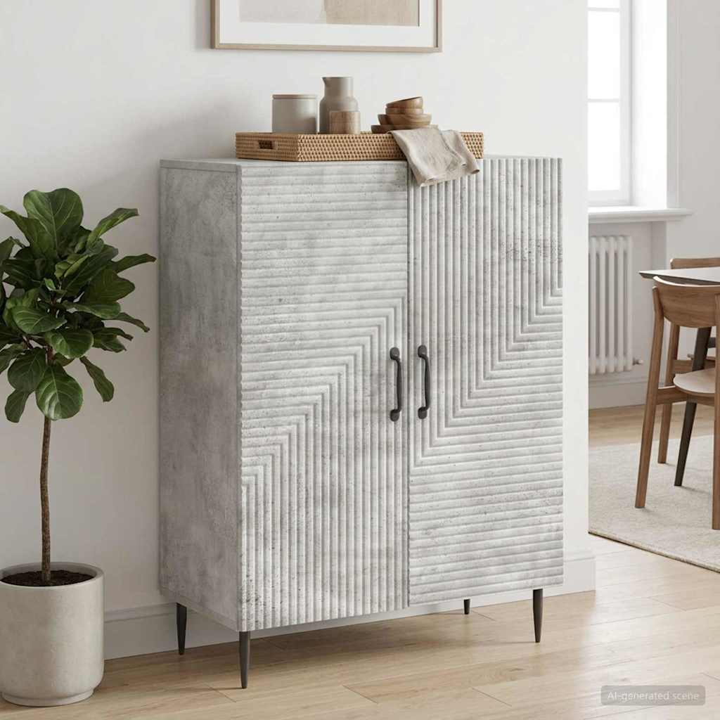 Dressoir Betongrijs 66 x 34,5 x 89,5 cm Bewerkt hout – afbeelding 1