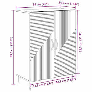 Servírovací skříň Šedá sonoma 66 x 34,5 x 89,5 cm - obrázek 12