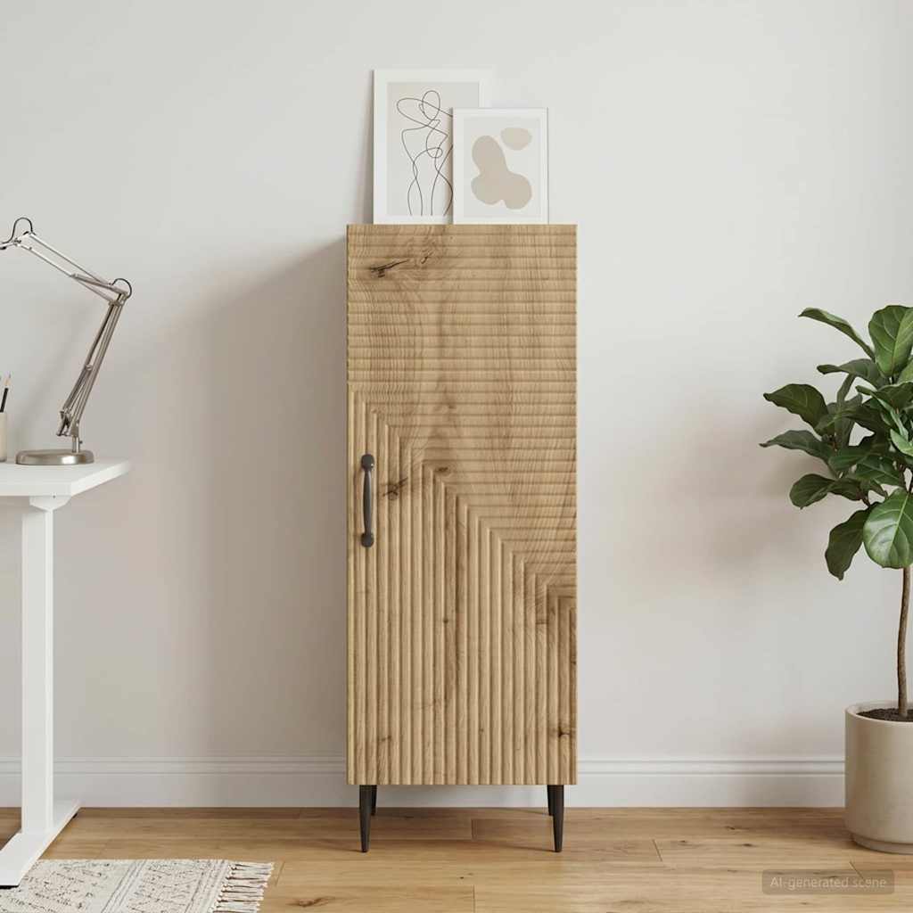 vidaXL Sideboard Artisan-Eiche 33 x 34,5 x 89,5 cm Holzwerkstoff
