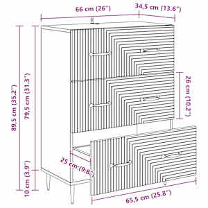 Skříň se zásuvkami Bílá 66 x 34,5 x 89,5 cm Kompozitní dřevo - obrázek 9