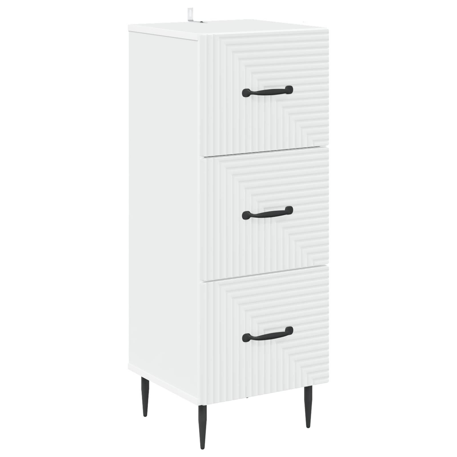 vidaXL Dulap cu sertare Alb 33 x 34,5 x 89,5 cm Lemn prelucrat