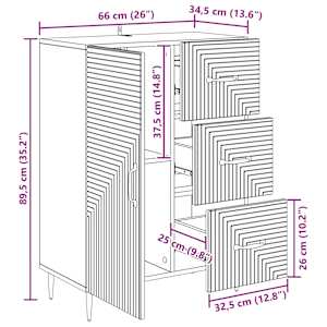 Servírovací skříň Bílá s vysokým leskem 66 x 34,5 x 89,5 cm - obrázek 12