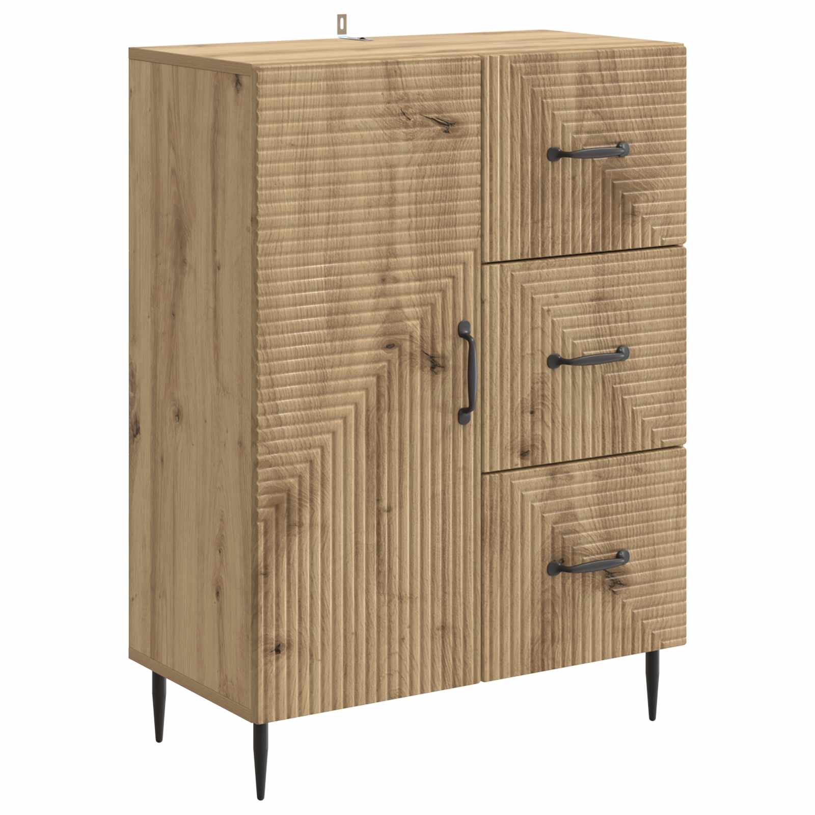 vidaXL Sideboard Artisan-Eiche 66 x 34,5 x 89,5 cm Holzwerkstoff
