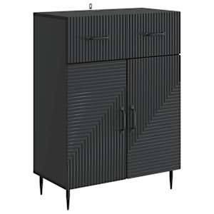 Servírovací skříň Černá 66 x 34,5 x 89,5 cm Kompozitní dřevo - obrázek 1