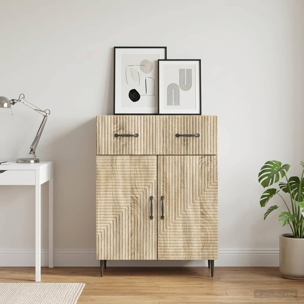 vidaXL Sivupöytä Sonoma-tammi 66 x 34,5 x 89,5 cm Tekninen puu