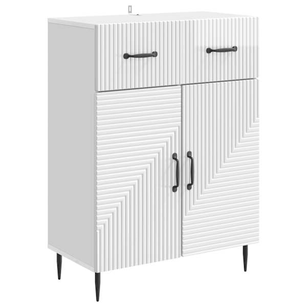 vidaXL K&otilde;ide K&otilde;rgl&auml;ikega valge 66 x 34,5 x 89,5 cm Tehispuit