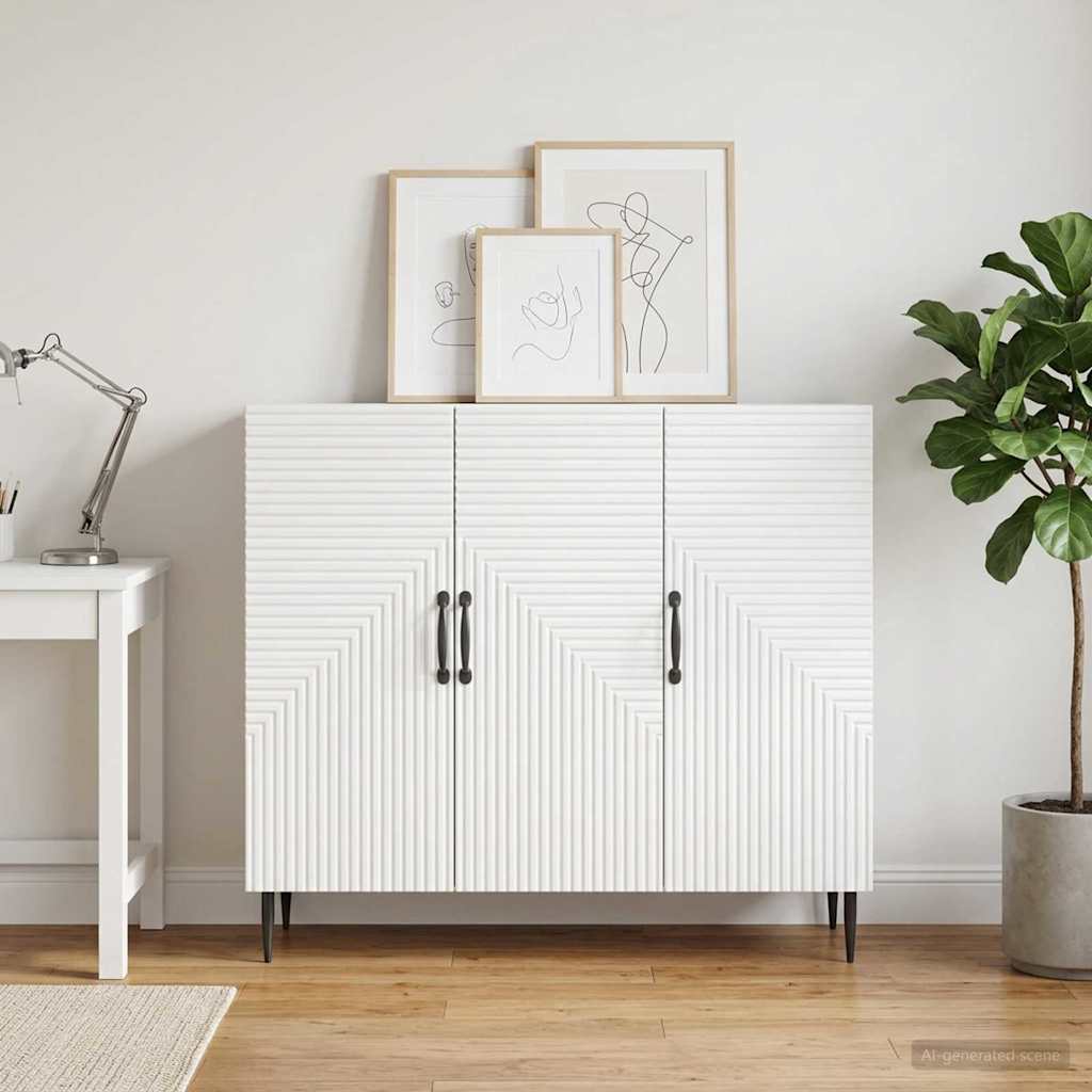vidaXL Bufet Alb 89 x 34,5 x 80 cm Lemn prelucrat