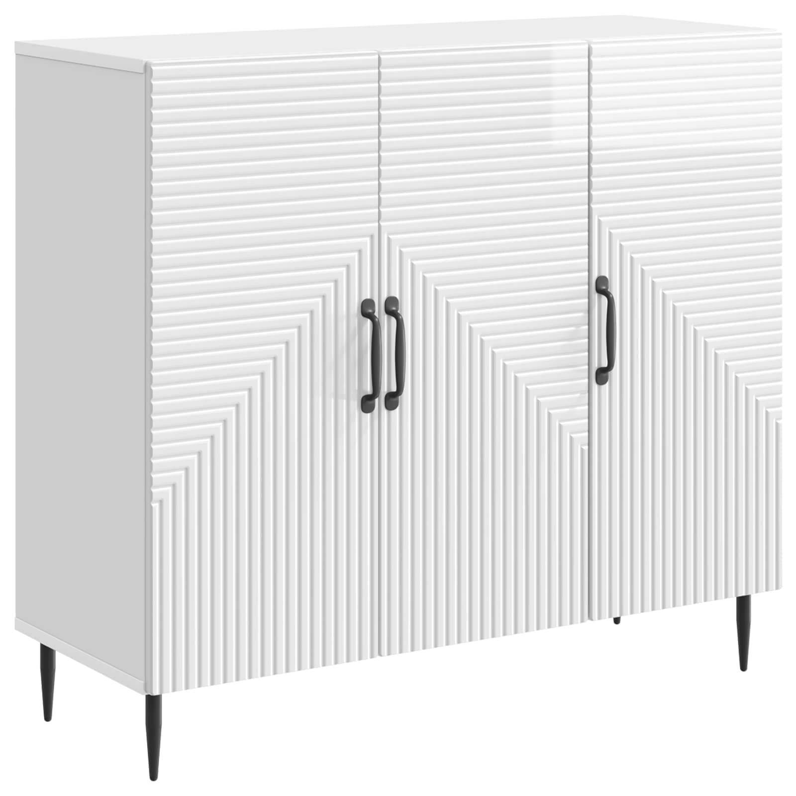 vidaXL Bufet Alb foarte lucios 89 x 34,5 x 80 cm Lemn prelucrat