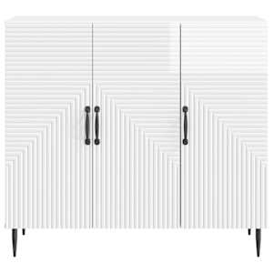 Servírovací skříň Bílá s vysokým leskem 89 x 34,5 x 80 cm - obrázek 6