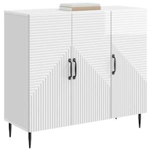 Servírovací skříň Bílá s vysokým leskem 89 x 34,5 x 80 cm - obrázek 3