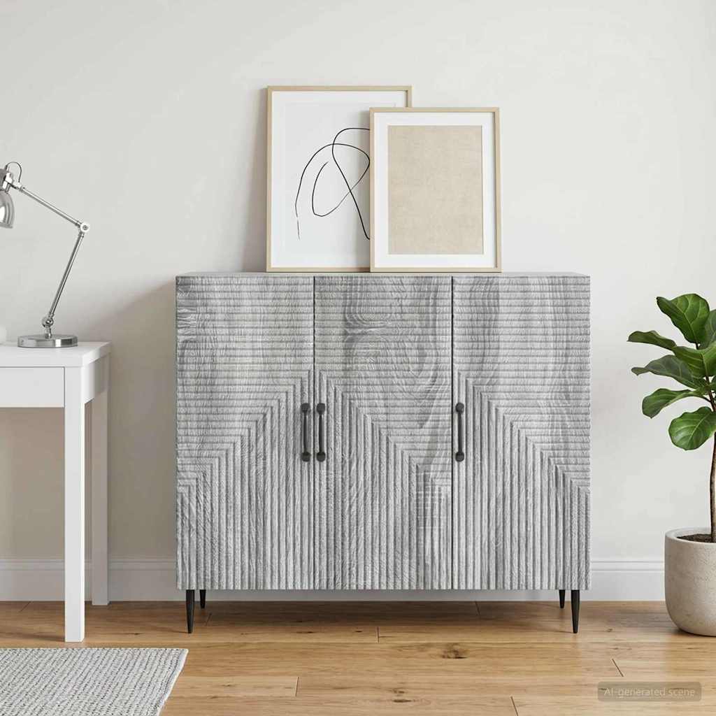 vidaXL Bufet Sonoma gri 89 x 34,5 x 80 cm Lemn prelucrat