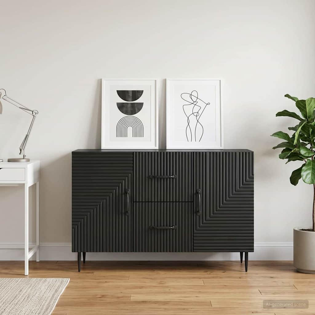 vidaXL Bufet cu sertar Negru 89 x 34,5 x 60 cm Lemn prelucrat