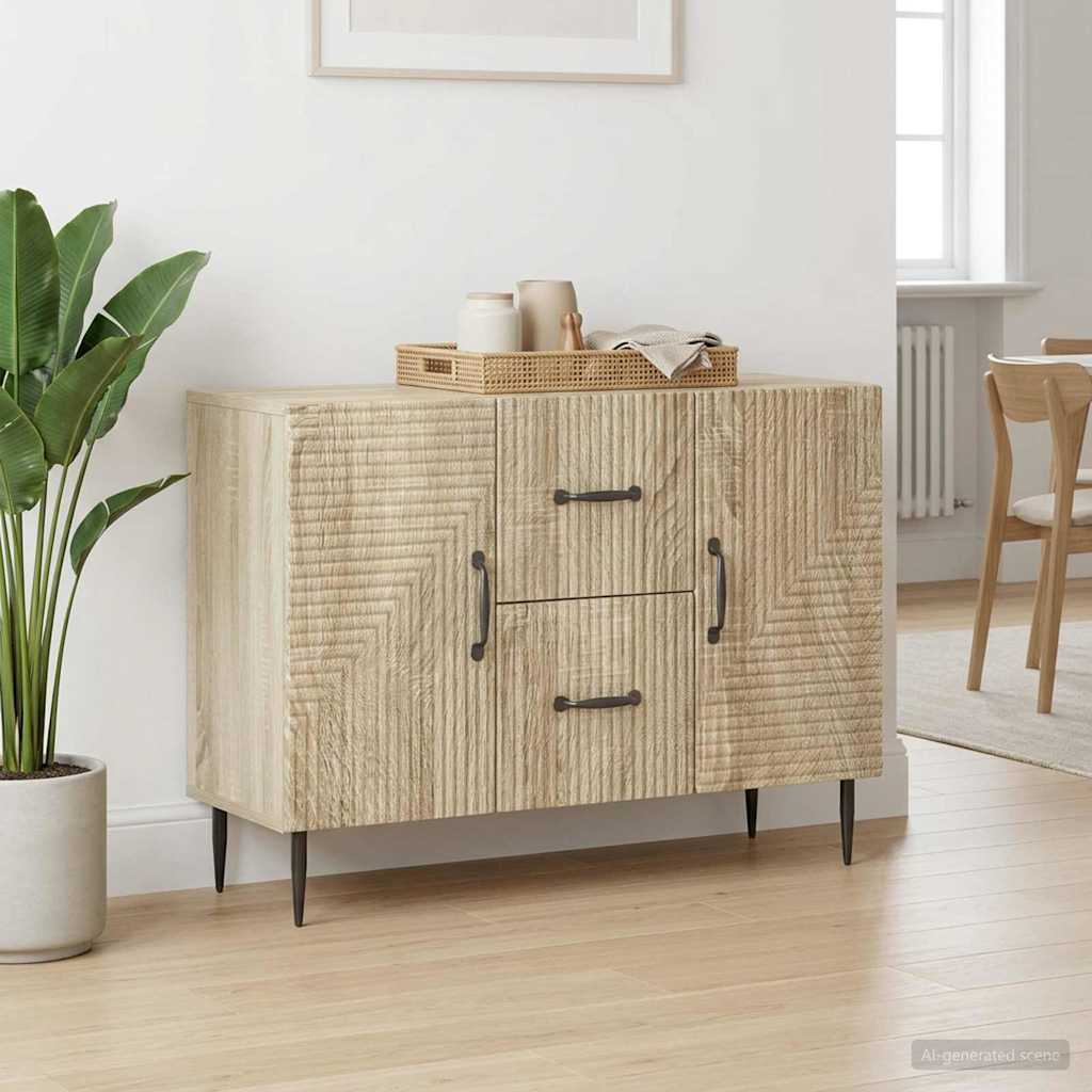 vidaXL Sivupöytä Sonoma-tammi 89 x 34,5 x 60 cm Tekninen puu