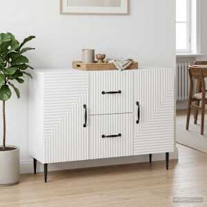 Servírovací skříň Bílá s vysokým leskem 89 x 34,5 x 60 cm - obrázek 4