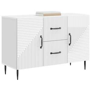 Servírovací skříň Bílá s vysokým leskem 89 x 34,5 x 60 cm - obrázek 3