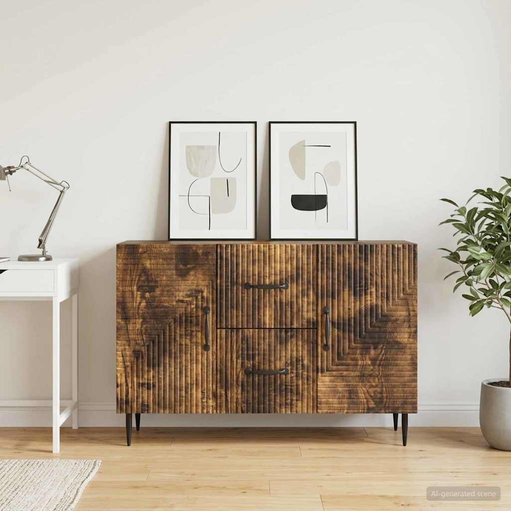 Sideboard Geräucherte Eiche 89 x 34,5 x 60 cm Holzwerkstoff – Ansicht 4