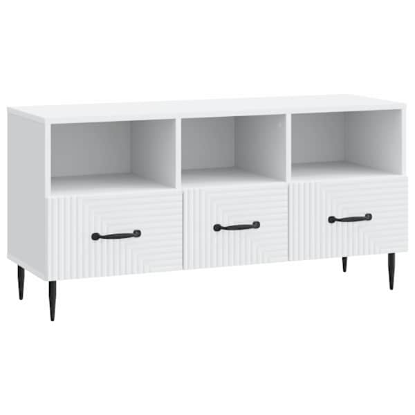 vidaXL Telerikapp sahtliga Valge 102 x 34,5 x 50 cm Tehispuit