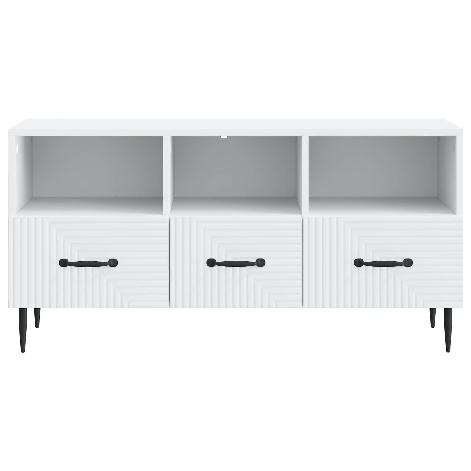 TV omarica s predalom Bela 102 x 34,5 x 50 cm Inženirski les - slika 4