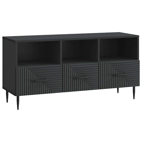 vidaXL Telerikapp sahtliga Must 102 x 34,5 x 50 cm Tehispuit