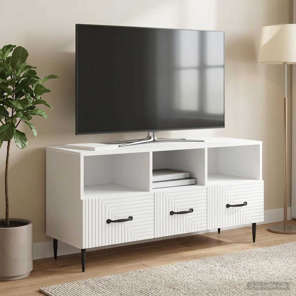 TV-kaappi Korkeakiiltoinen valkoinen 102 x 34,5 x 50 cm