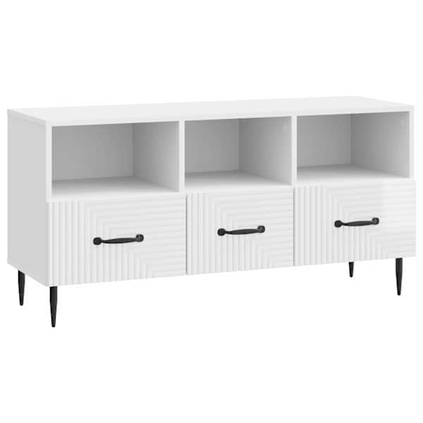 vidaXL Telerikapp K&otilde;rgl&auml;ikega valge 102 x 34,5 x 50 cm Tehispuit