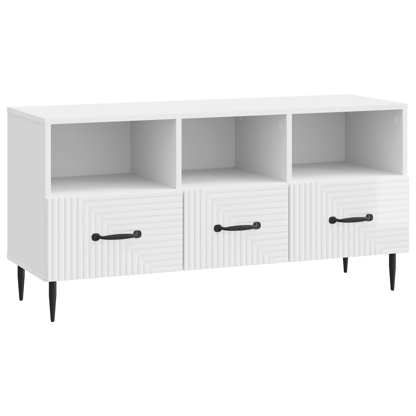 vidaXL Cabinet TV Alb foarte lucios 102 x 34,5 x 50 cm Lemn prelucrat