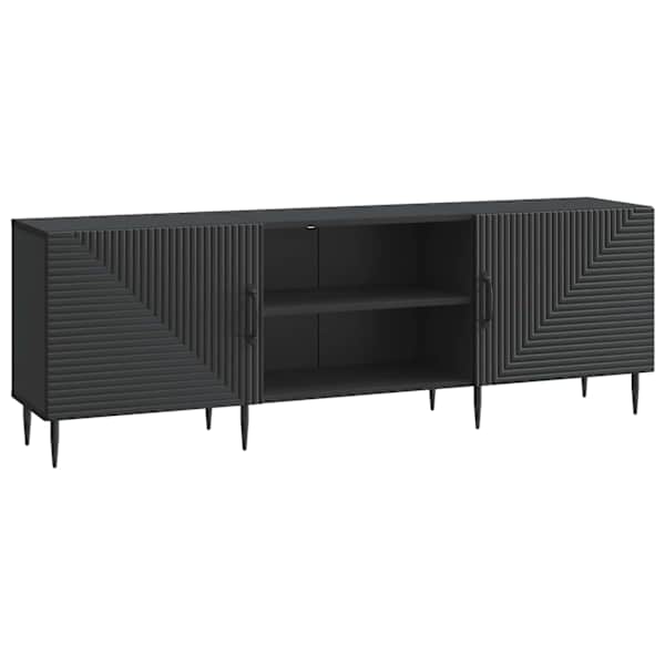 vidaXL Telerikapp 150 x 31 x 50 cm Must Tehispuit