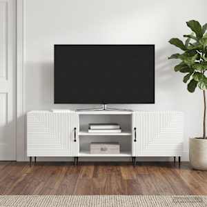 TV omarica Bela visok sijaj 150 x 31 x 50 cm Inženirski les