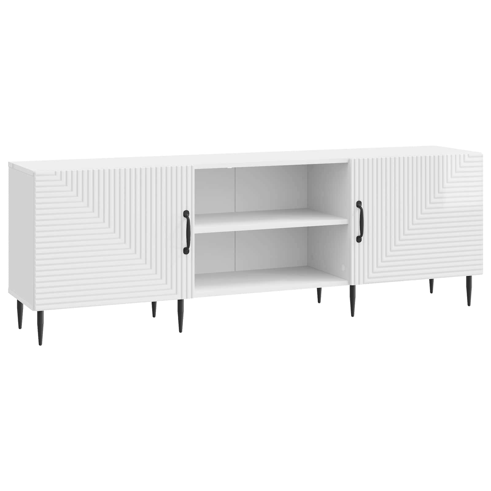 vidaXL Cabinet TV Alb foarte lucios 150 x 31 x 50 cm Lemn prelucrat