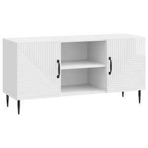 TV omarica Bela visok sijaj 102 x 34,5 x 50 cm Inženirski les