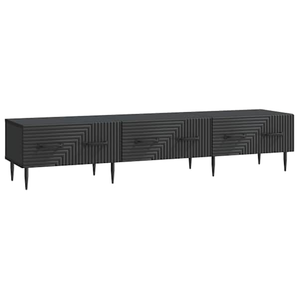 vidaXL Telerikapp sahtliga Must 147 x 34,5 x 30 cm Tehispuit