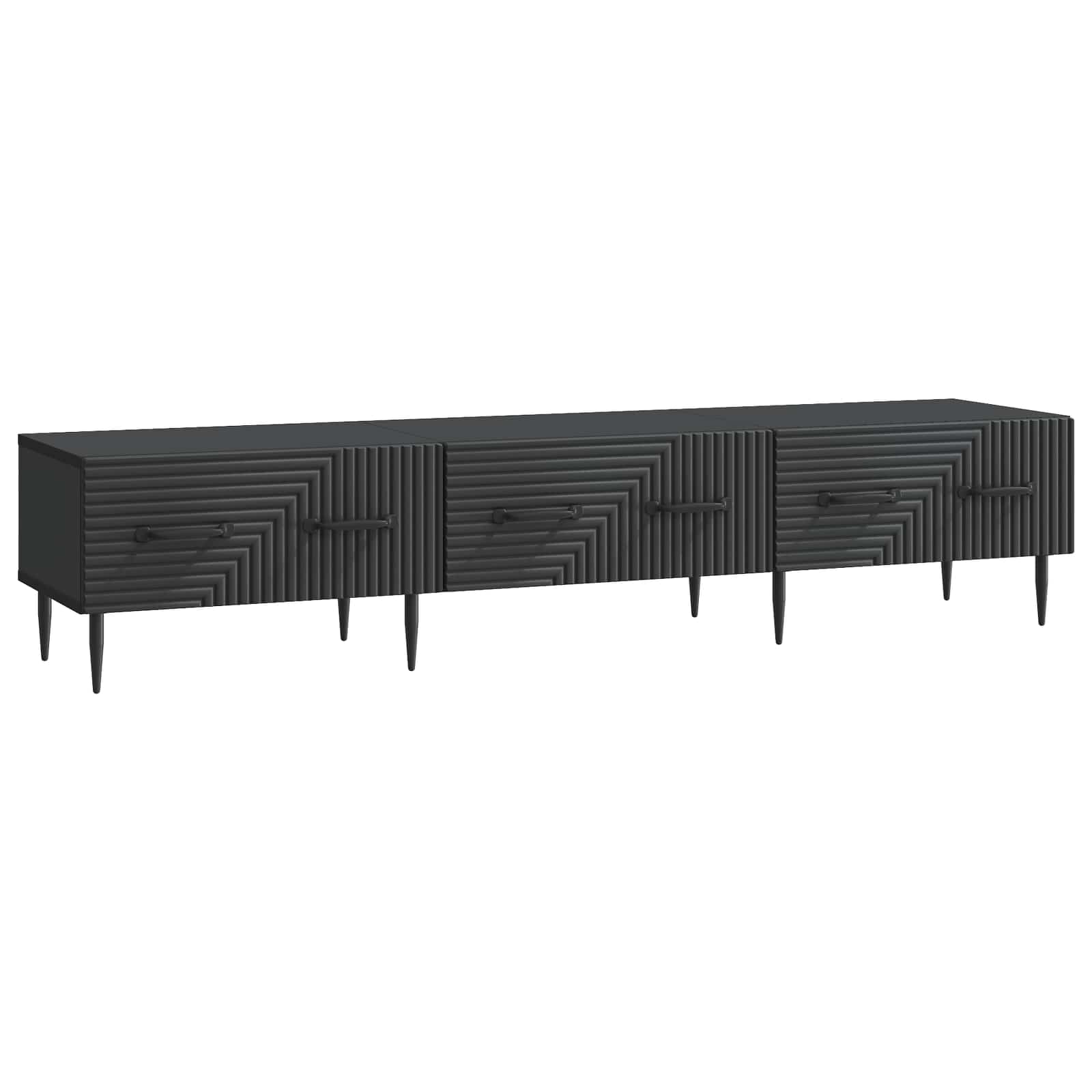 vidaXL Cabinet TV cu sertar Negru 147 x 34,5 x 30 cm Lemn prelucrat