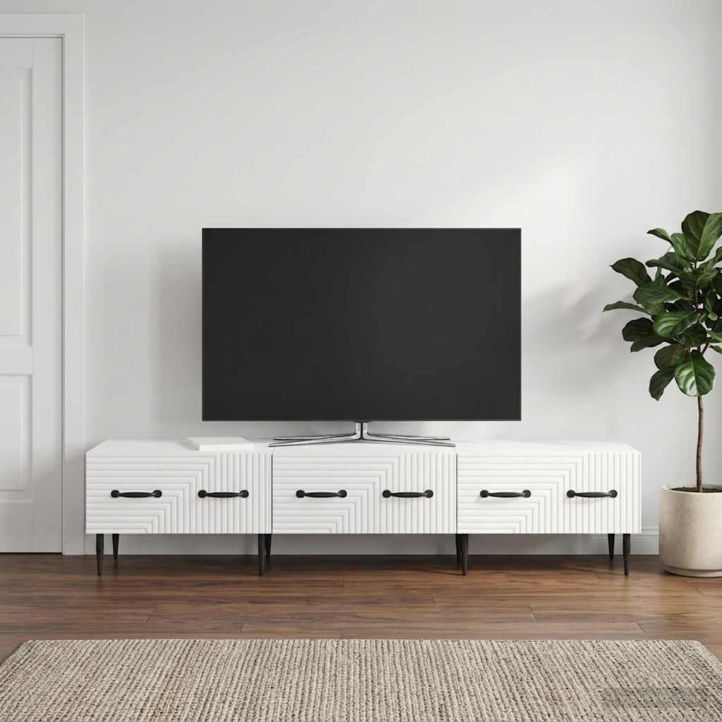 TV-kaappi Korkeakiiltoinen valkoinen 147 x 34,5 x 30 cm
