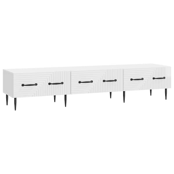 vidaXL Telerikapp K&otilde;rgl&auml;ikega valge 147 x 34,5 x 30 cm Tehispuit