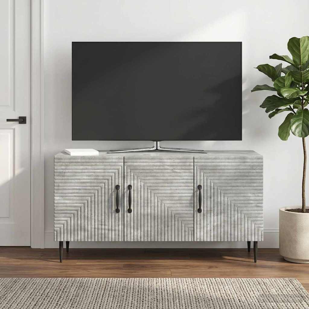 TV-kaappi Betoninharmaa 99 x 34,5 x 50 cm Tekninen puu - Image 4