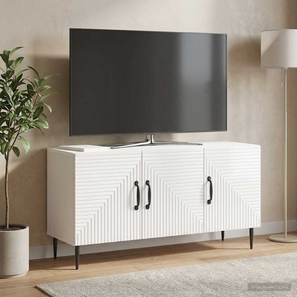 vidaXL Cabinet TV Alb foarte lucios 99 x 34,5 x 50 cm Lemn prelucrat