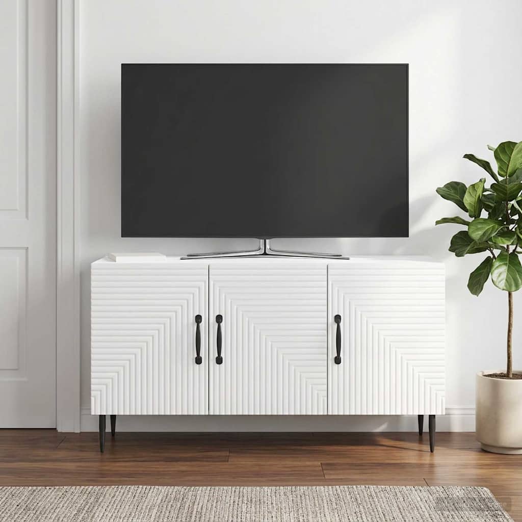 TV-kaappi Korkeakiiltoinen valkoinen 99 x 34,5 x 50 cm
