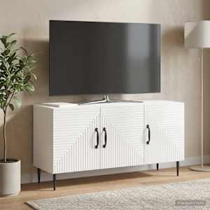 TV omarica Bela visok sijaj 99 x 34,5 x 50 cm Inženirski les