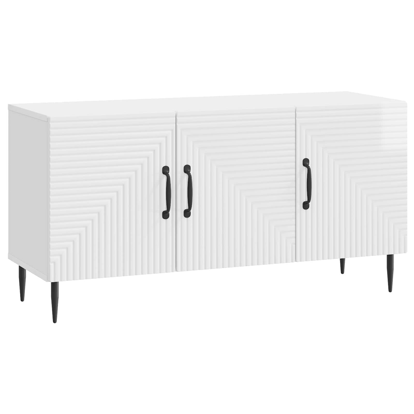 vidaXL Cabinet TV Alb foarte lucios 99 x 34,5 x 50 cm Lemn prelucrat